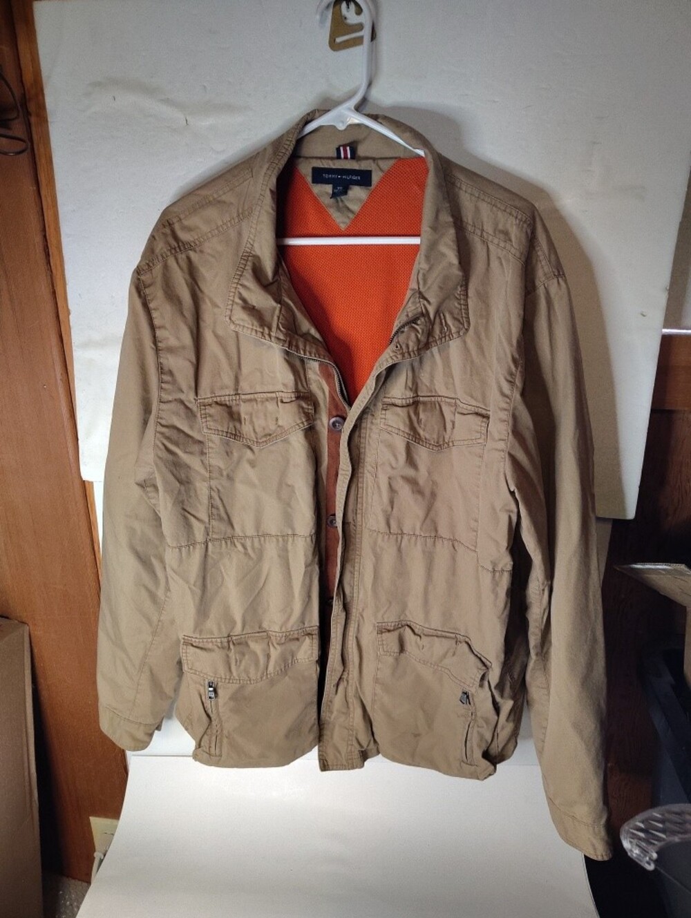 Tommy Hilfiger Mens XXL Sport Field Khaki Coat Cargo Utility Hunting  Jacket